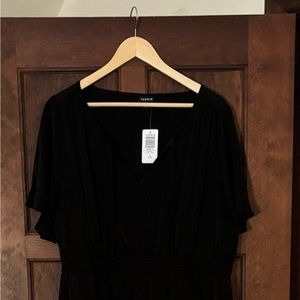 Torrid tea length black tiered dress